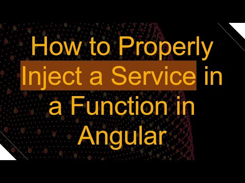How to Properly Inject a Service in a Function in Angular