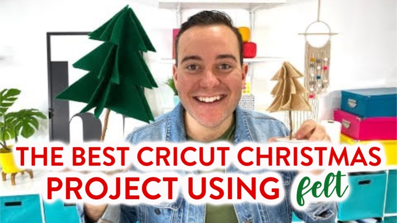 The Best Cricut Christmas Project Using Felt! DIY Felt Tree's With