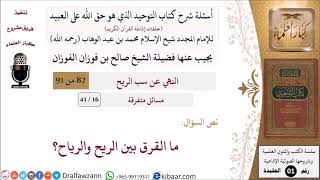 16 من 41|أسئلة شرح كتاب التوحيد|مسائل متفرقة|ما القرق بين الريح والرياح؟|صالح الفوزان|كبار العلماء image