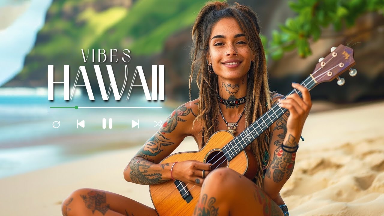 Hawaiian Music – Hawaiian Sunset Chill 🌺 Relaxing Beach Café Guitar for Sleep & Stress Relief