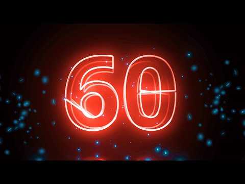 4K Neon Timer 1 Minute Countdown