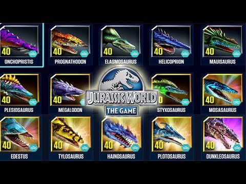 ALL 23 SURFACE AQUATICS MAX LEVEL 40 (JURASSIC WORLD)