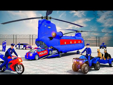 US Police Multi Level Car Transporter Truck Games 2021 - Police Transporter Car Games 11- Gameplay