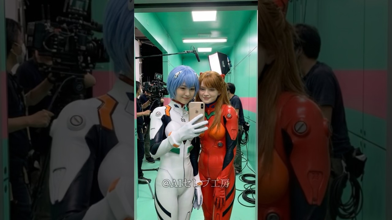 エヴァンゲリオンの有名人実写撮影現場