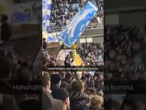 IFK Göteborg supportrar med Elfsborgs trumma.