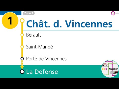 RATP Ansagen/annonce | M1 Château de Vincennes - La Défense | Metro Paris | BoJa Ansagen