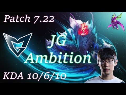 SSG Ambition Kha zix Vs Xin Zhao Patch 7.22 KDA 10/6/10