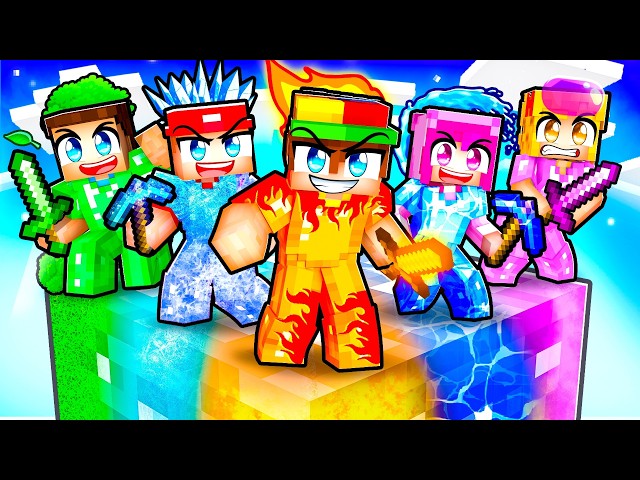 Surviving One ELEMENTAL BLOCK In Minecraft! SDDEFAULT Thumbnail