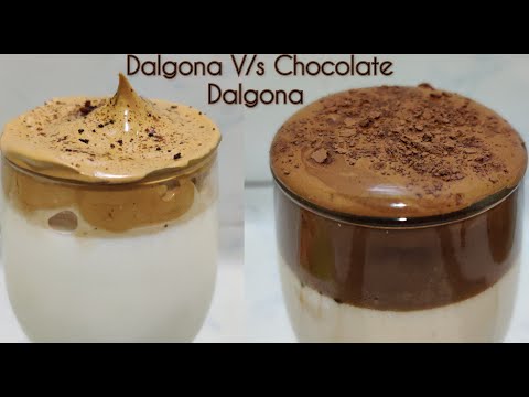Dalgona coffee recipe l normal V/S chocolate l Simple recipe