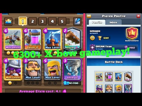 Clash Royale Ladder 6300 trophy push with x-bow pump!!!
