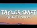 Taylor Swift You Need To Calm Down Lyr Taylor Swift You Need To Calm Down Lyr