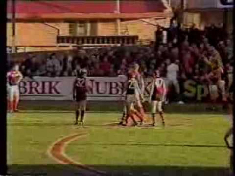 Essendon v Melbourne round 11, 1991. AFL thriller at Windy Hill. Closing minutes.