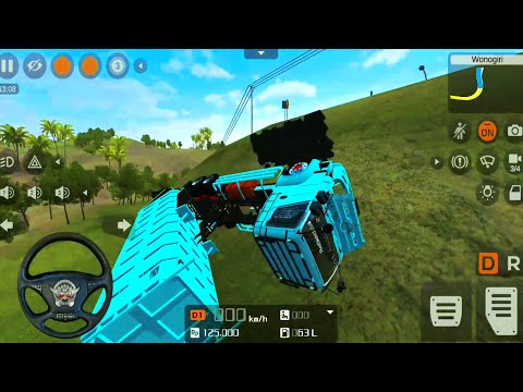 BUSSID Hino C9 Dump Truck went upside down - Bus simulator Indonesia