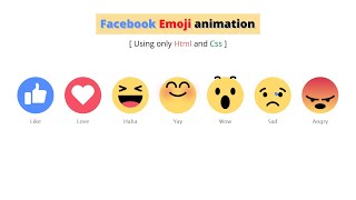 Facebook Emoji Reactions Using HTML And CSS | Emoji Animation Using HTML And CSS