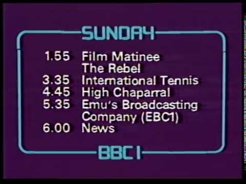 15 July 1979 BBC1 - Menu slide & The Rebel