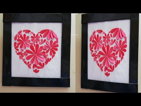 Heart Shape Paper Craft - Valentine Gift Ideas Homemade - Heart Wall Decoration Ideas - Paper Crafts
