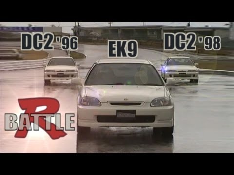 [ENG CC] Type R battle - Integra DC2 98 spec vs. 96 spec vs. Civic EK9 Maze 1998
