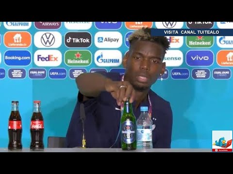Ahora Heineken! Pogba imita a Cristiano Ronaldo y retira cerveza en plena conferencia de prensa
