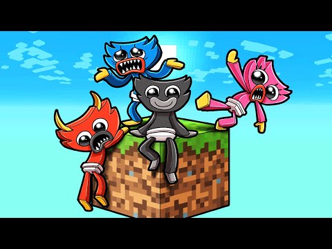 Cartoon Crab | Minecraft - One Block Skyblock with...Baby HUGGY WUGGY's! (Minecraft)