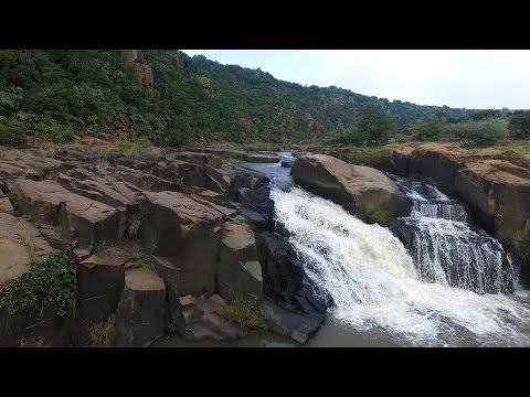 Slow Motion Drone Over Waterfall - Royalty Free Stock HD Video Footage