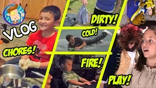 Winter Pool Roll / Dirty Lizard Underwear / Chores and Traptanium / School Play (Funnel Vision Vlog)
