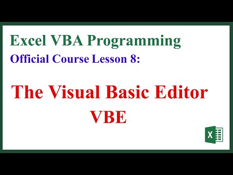 The Visual Basic Editor - Excel VBA Programming Course: Lesson 8