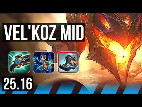 VEL'KOZ vs XERATH (MID) | 2500+ games | KR Master | 25.16