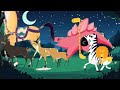 Cartoon Animal Stampede At Night