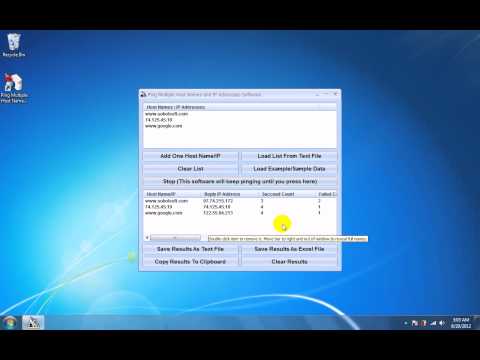 Ping Multiple Host Names and IP Addresses Software