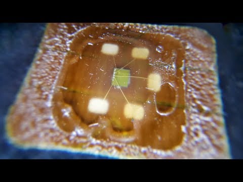 Inside your SIM card chip in macro 1000 times zoom