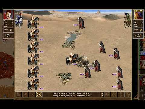 Heroes III HotA - Nomads (5000 each) vs Rogues (9999 each)