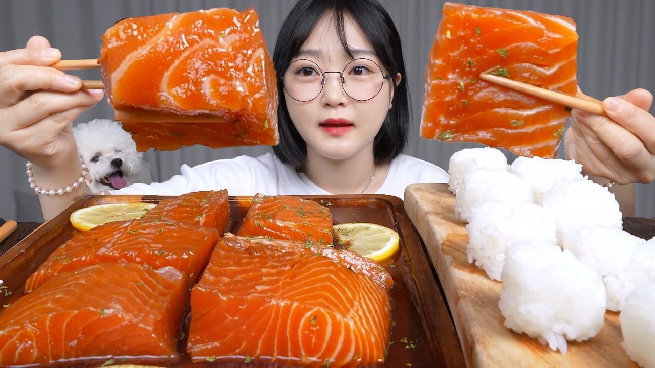 입에서 살살 녹는 숙성 연어장 먹방🧡Tender Marinated Salmon Mukbang ASMR