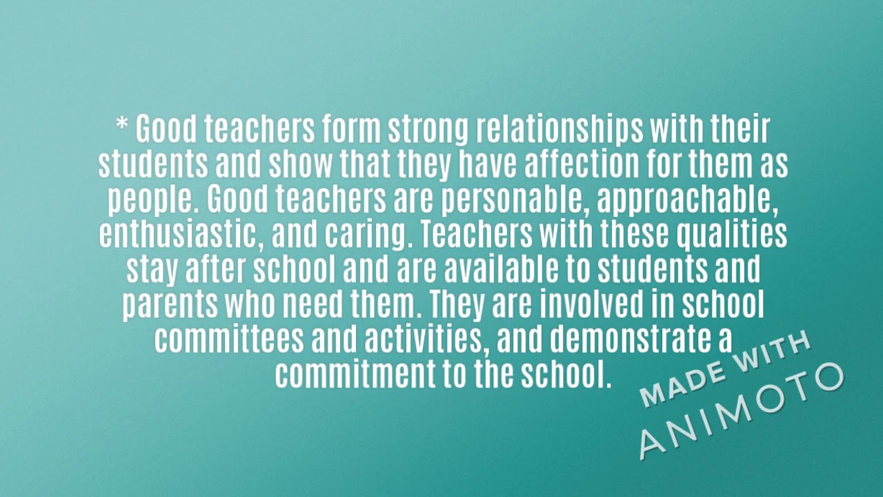 Robert Saunders Teacher  What makes a good teacher?