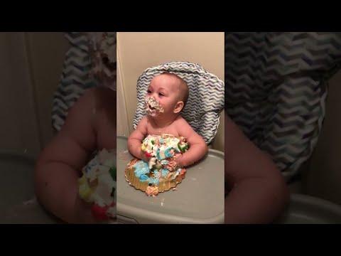 Son's First Birthday Smash Cake || ViralHog