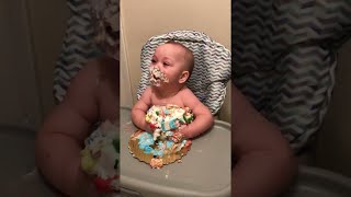 Son&#39;s First Birthday Smash Cake || ViralHog