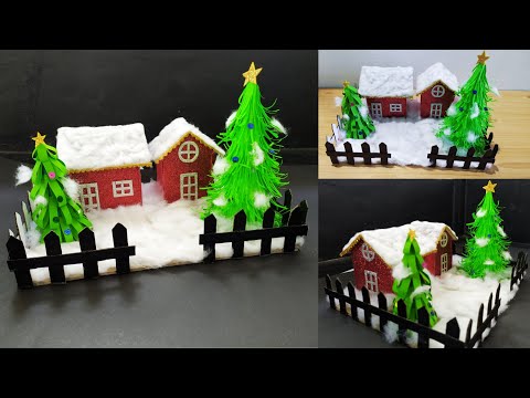 DIY Christmas House With Cardboard /How to make a Christmas house /Christmas Village