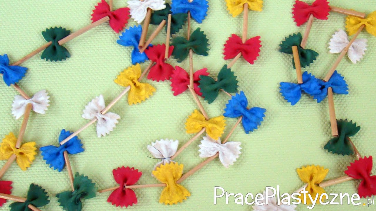 Łańcuch na choinkę z makaronu