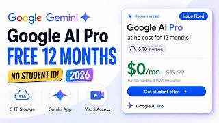 How to Get Google AI Pro FREE for 12 Months! 🔥 NO STUDENT I D! (2026)