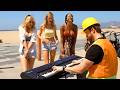 Construction Worker STUNS Beach Babes With INSANE Piano Skills