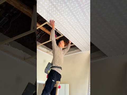 Laying process of pvc plastic sheet ceiling installation