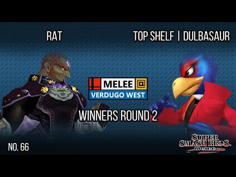 Melee @ Verdugo #66 - Rat (Ganondorf) VS Top Shelf | Dulbasaur (Fox) - SSBM - Winners Round 2