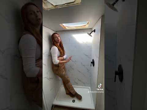 Luxury RV shower install #diy #rv #rvrepair #rvproject