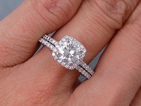 1.37 ctw Diamond Engagement and Wedding Ring Set - BigDiamondsUSA