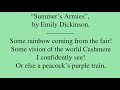 Poem by Emily Dickinson: “Summer’s Armies”