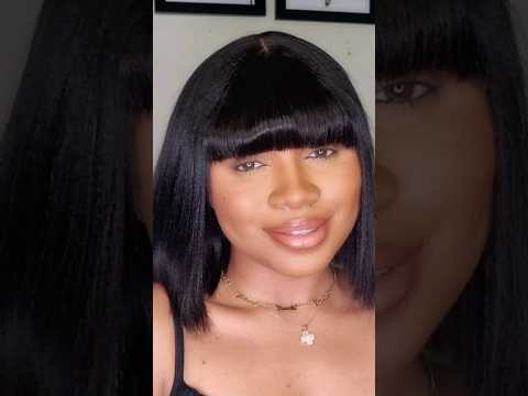 luvmehair Yaki straight bob with with bangs #luvmehair #bobwig #luvmehairreview #wigwithbangs