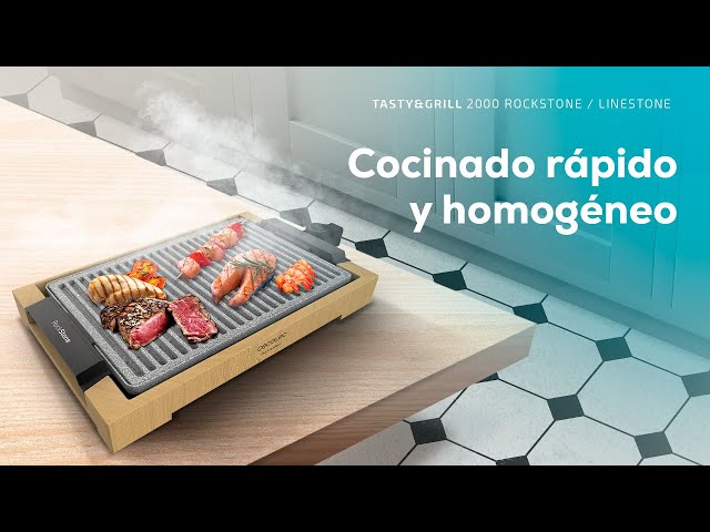Plancha électrique Cecotec Tasty&Grill 2000 Bamboo MixStone 2000W Bambou Surface Mixte Antiadherente video