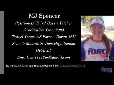 MJ Spencer Softball Skills Video  - 2023 3B Pitcher