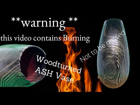 Woodturning - Ash vase **WARNING** this video contains Burning #deephollowing #heartwoodturning