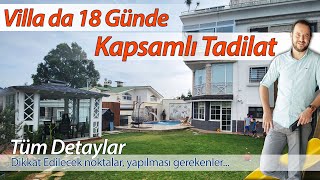 18 günde Kapsamlı Villa Tadilatı. Antre, Mutfak, Salon, Wc, Hol komple
