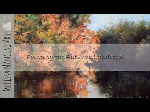Autumn Landscape Painting in Pastels